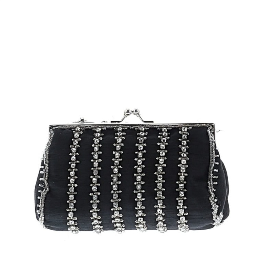 Elegant Black Beaded Clutch ( Aldo)